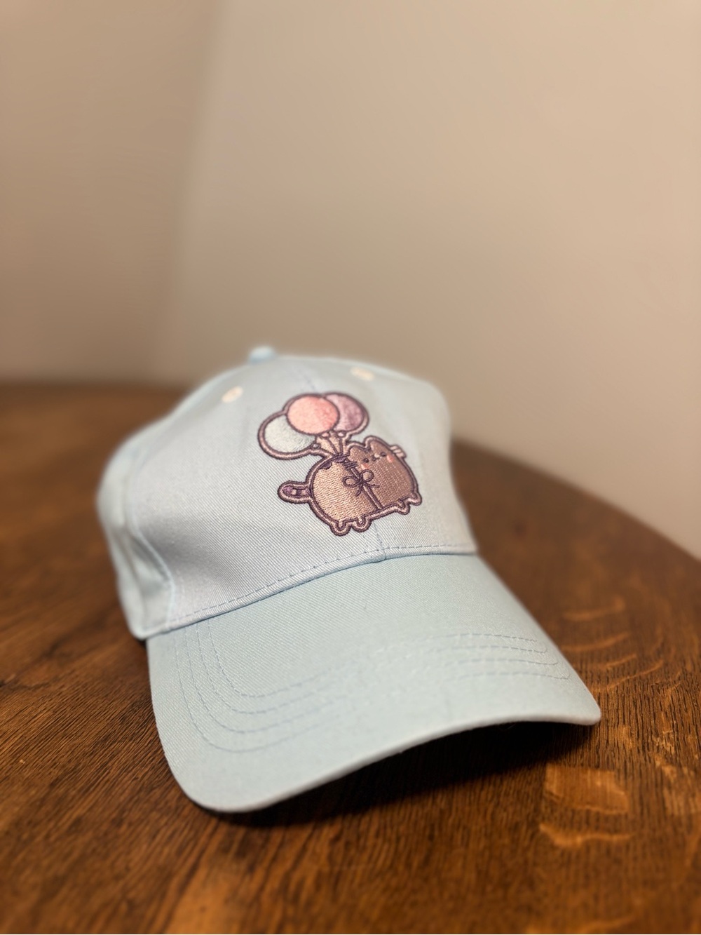 Culturefly | Pusheen Pastel Blue Baseball Cap with Pusheen Balloon Patch